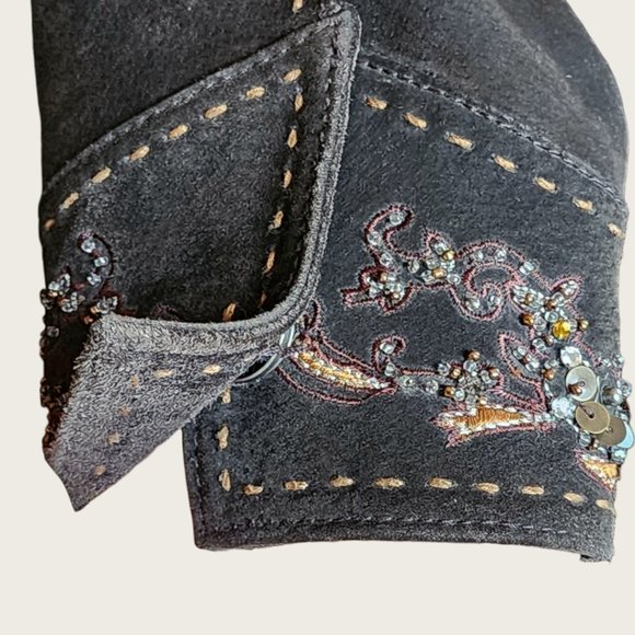 COLDWATER CREEK Chocolate Brown Leather Western Jacket Size MED - Picture 8 of 10